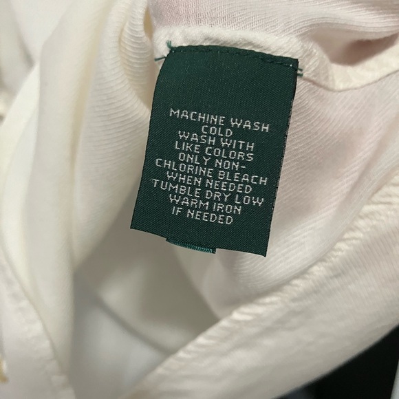 Lauren Ralph Lauren Jeans Cream Ruffle Blouse L - Picture 6 of 6